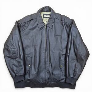 BOEING Aviator 25 Years Leather Bomber Jacket Men's 3XL Brown Flight Coat